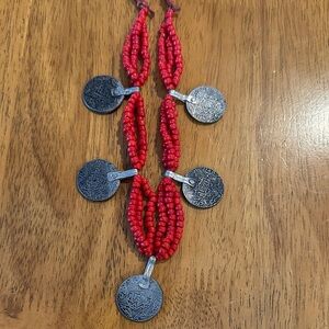 Antique Moroccan coin pendant necklace. Early 20th century.